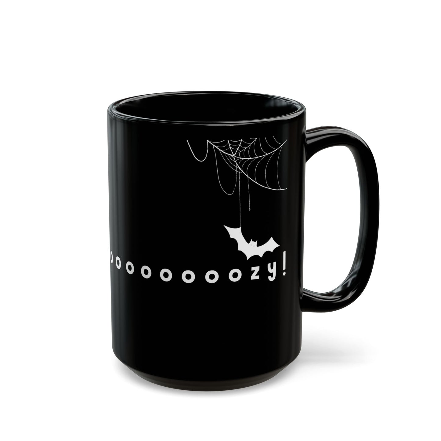Spooky Cute Black Mug for Halloween, Ghost and Bat Design, Perfect Gift for Halloween Lovers, Cozy Coffee Cup, Unique Tea Mug