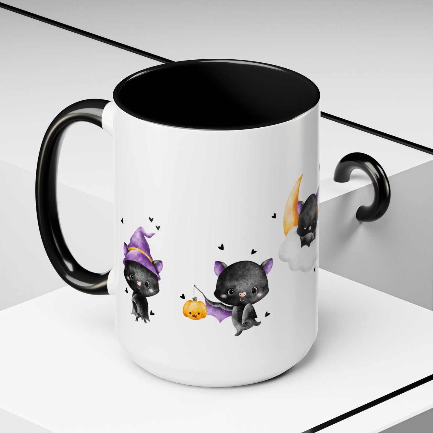 Mug Whimsical Bat with Hearts Halloween Animal Lover Gift