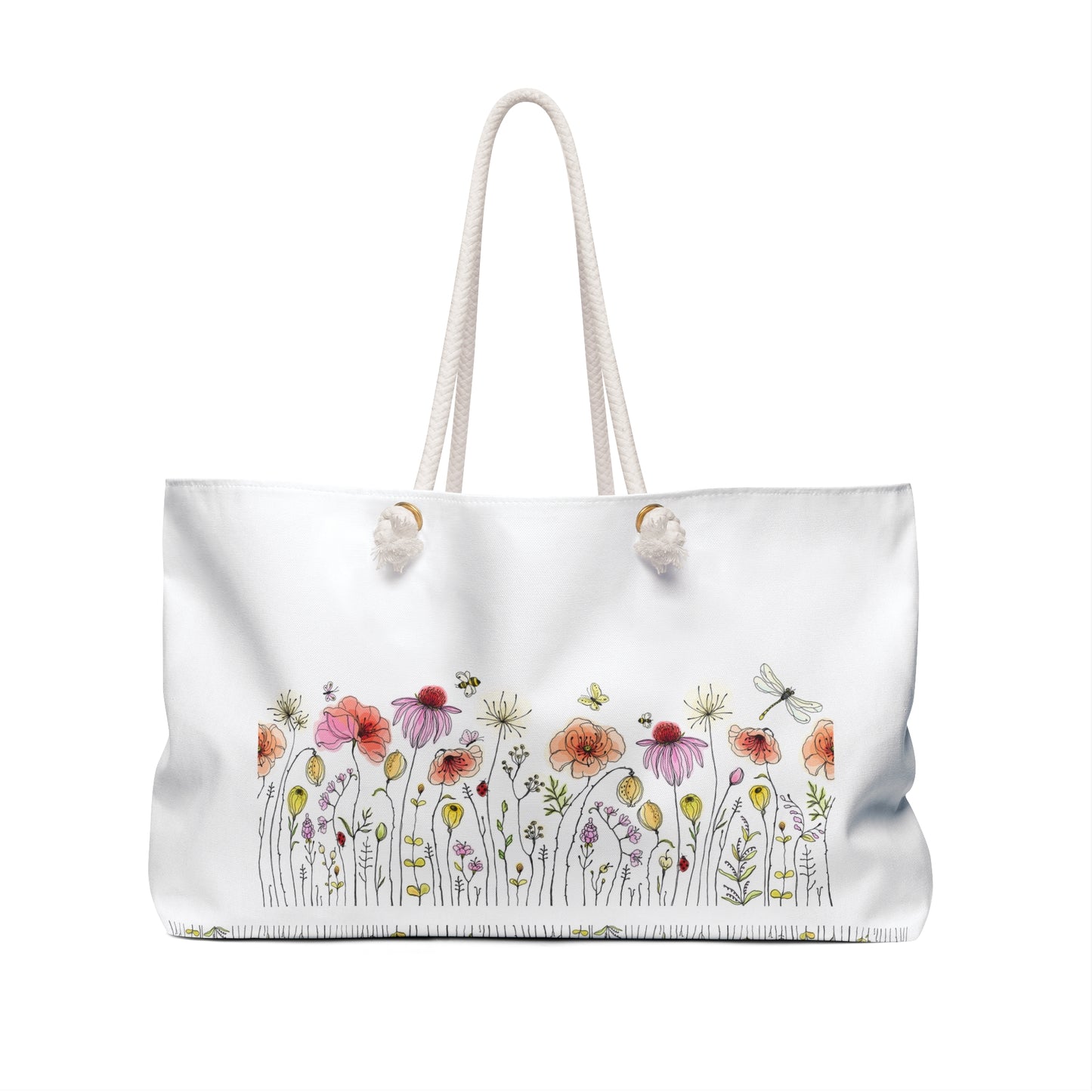 Charming Floral Weekender Bag: Lovely Design, Travel Tote, Beach Bag, Gift for Her, Weekend Getaway Accessory, Everyday Carryall