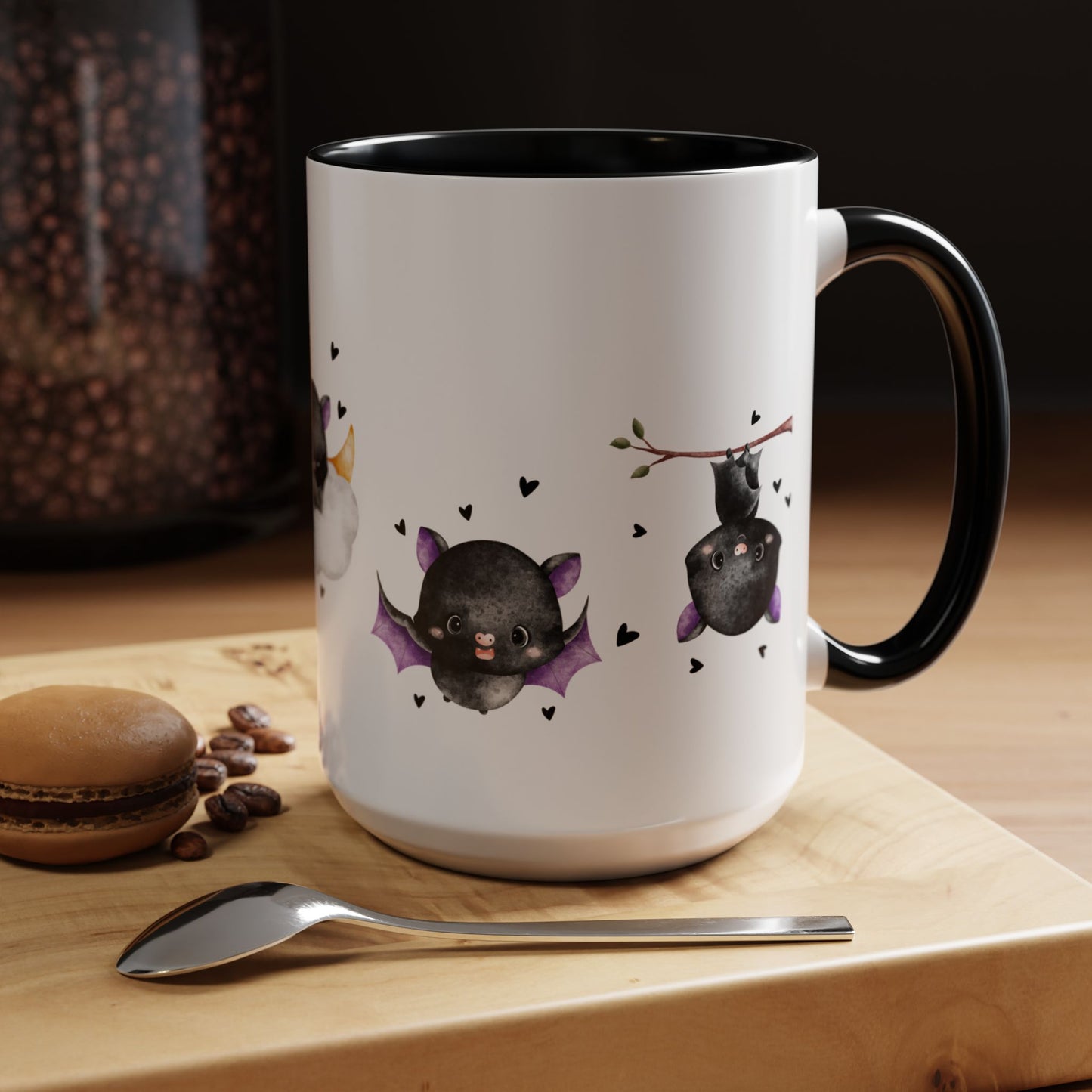 Mug Whimsical Bat with Hearts Halloween Animal Lover Gift