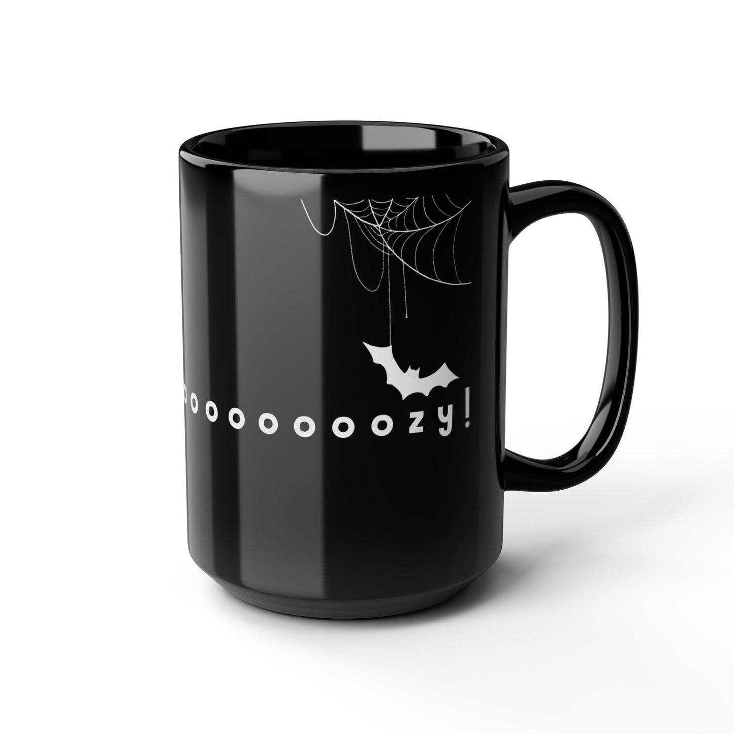 Spooky Cute Black Mug for Halloween, Ghost and Bat Design, Perfect Gift for Halloween Lovers, Cozy Coffee Cup, Unique Tea Mug