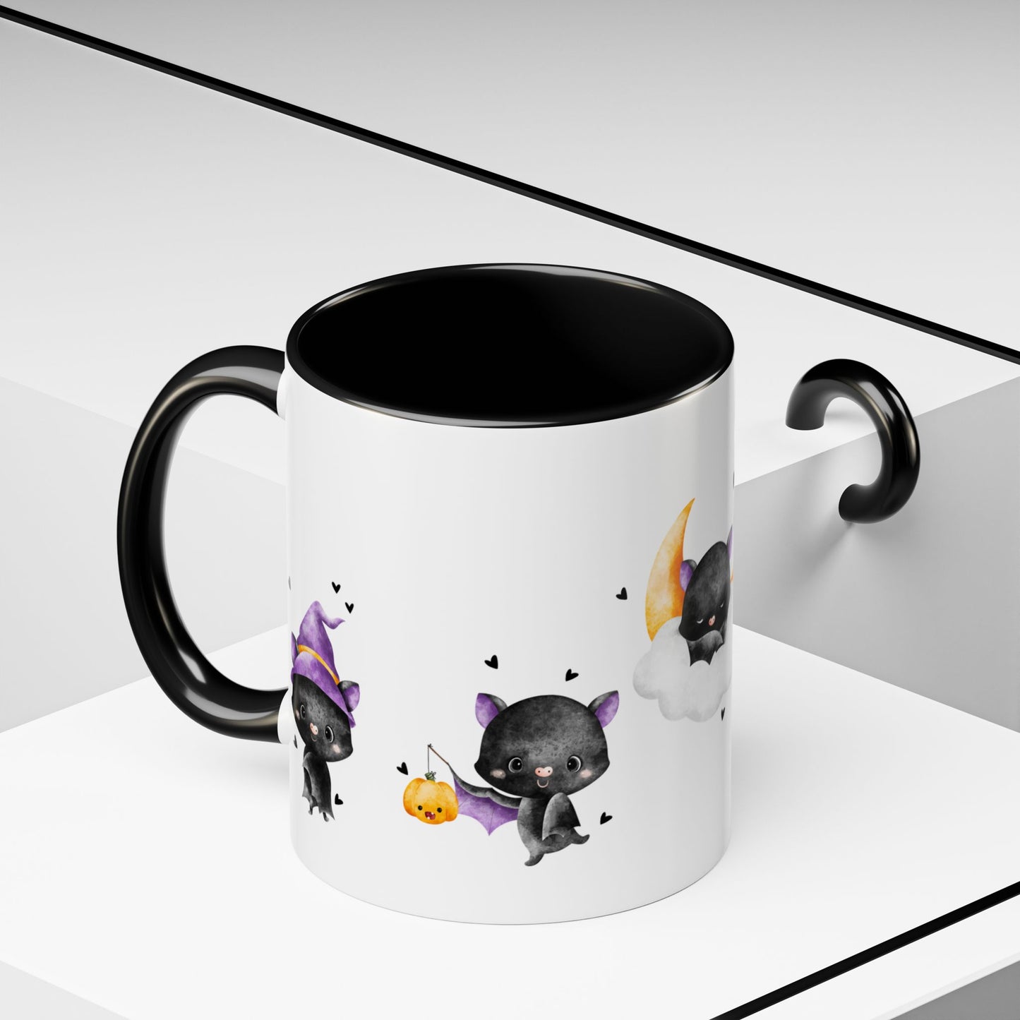 Mug Whimsical Bat with Hearts Halloween Animal Lover Gift