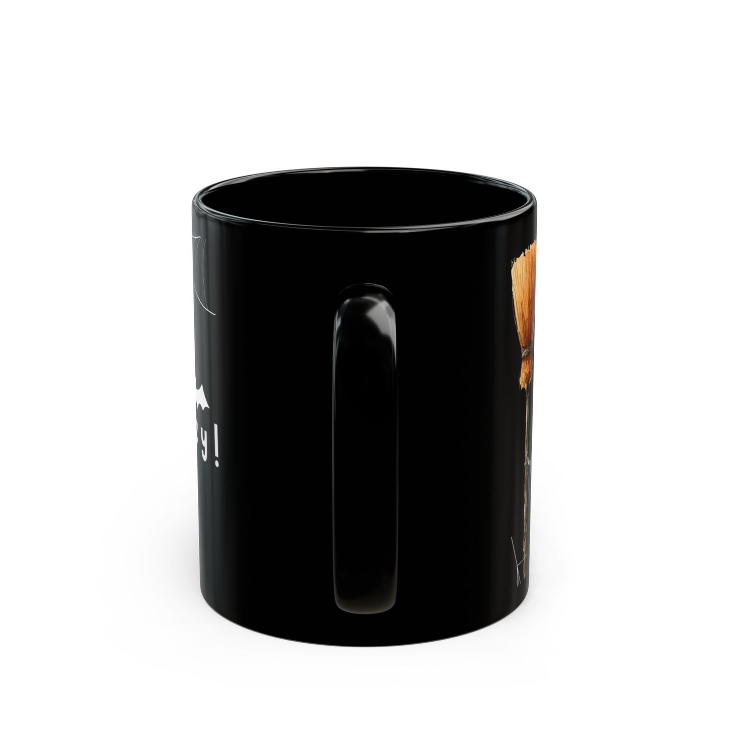 Spooky Cute Black Mug for Halloween, Ghost and Bat Design, Perfect Gift for Halloween Lovers, Cozy Coffee Cup, Unique Tea Mug