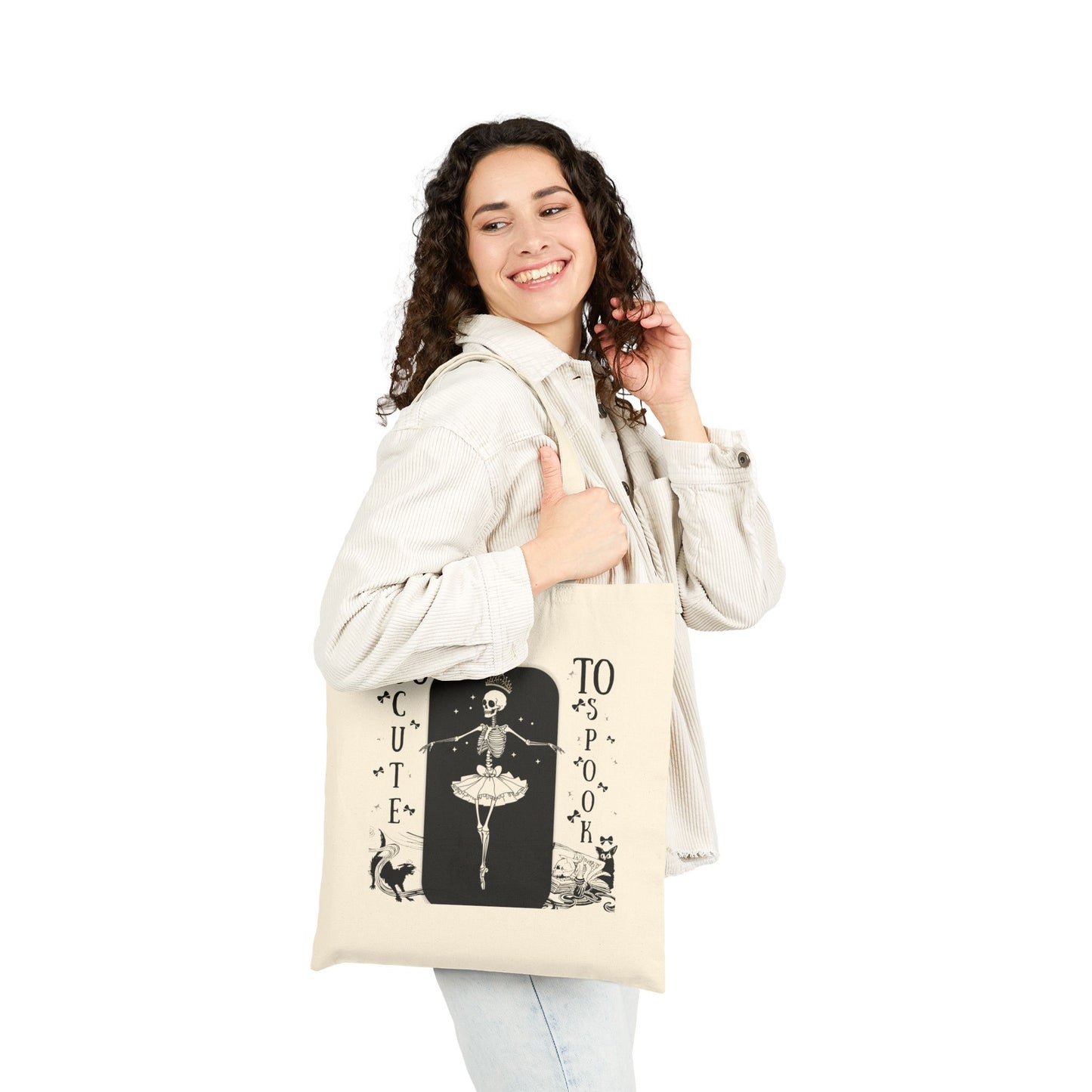 Spooky Ballet Skeleton Tote Bag