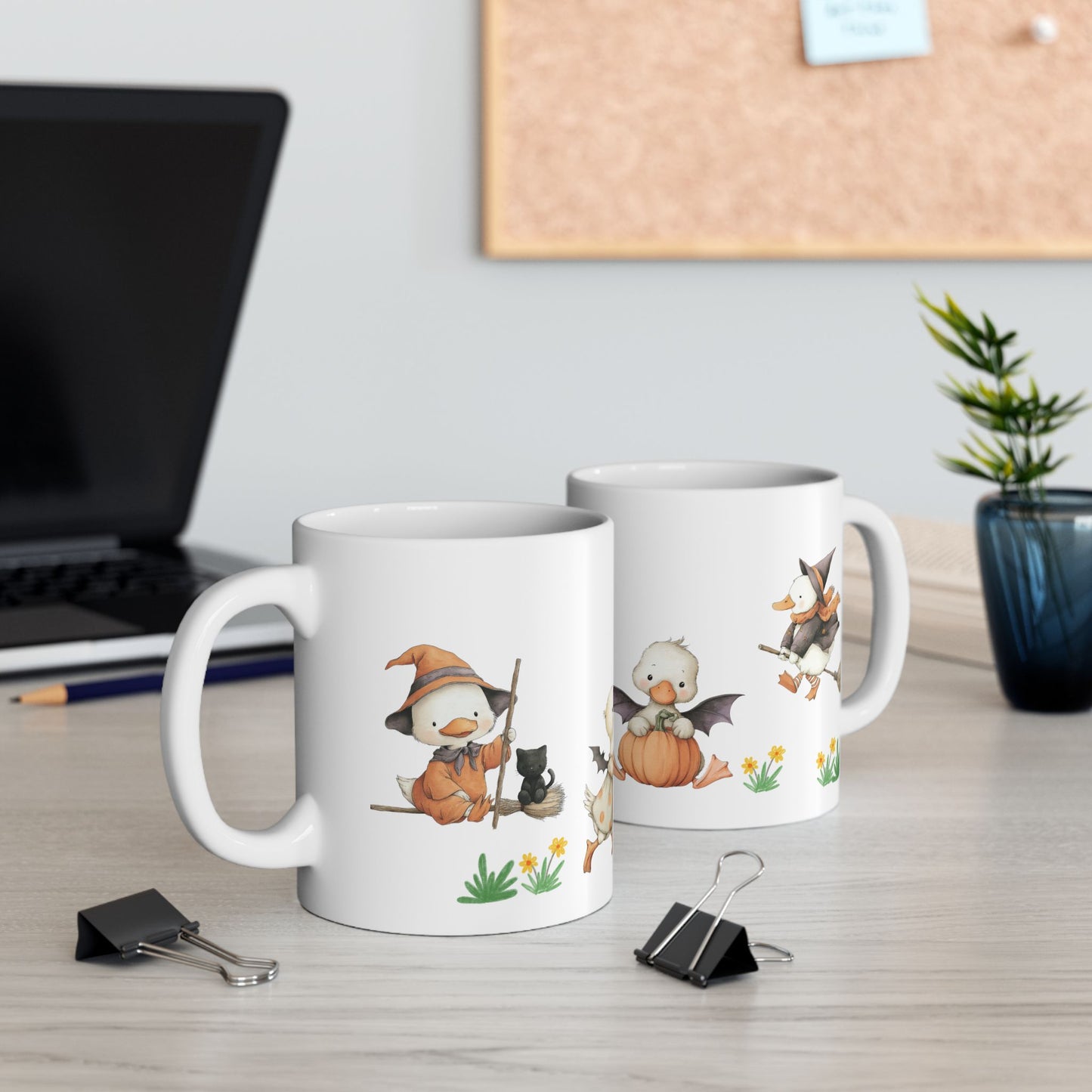 Mug Halloween Duck Trick or Treat Cute Ceramic Cup Autumn Seasonal Gift
