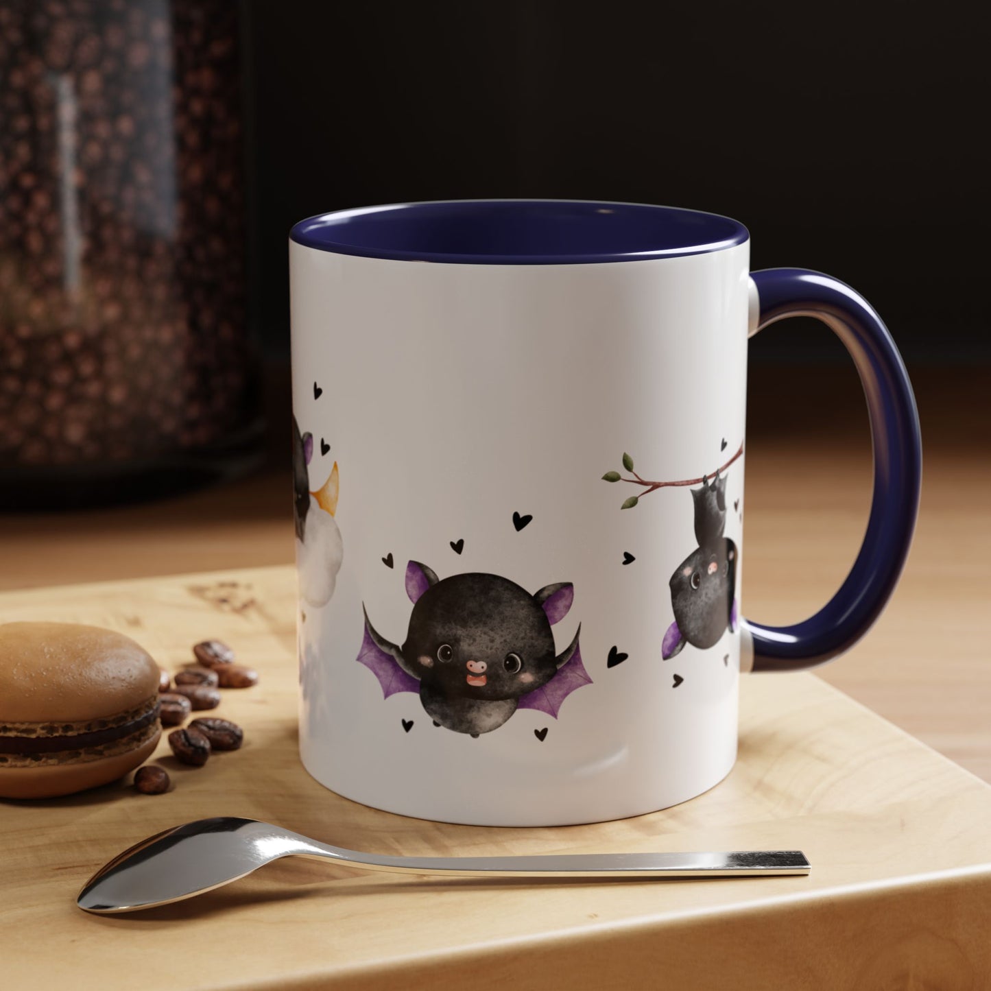 Mug Whimsical Bat with Hearts Halloween Animal Lover Gift