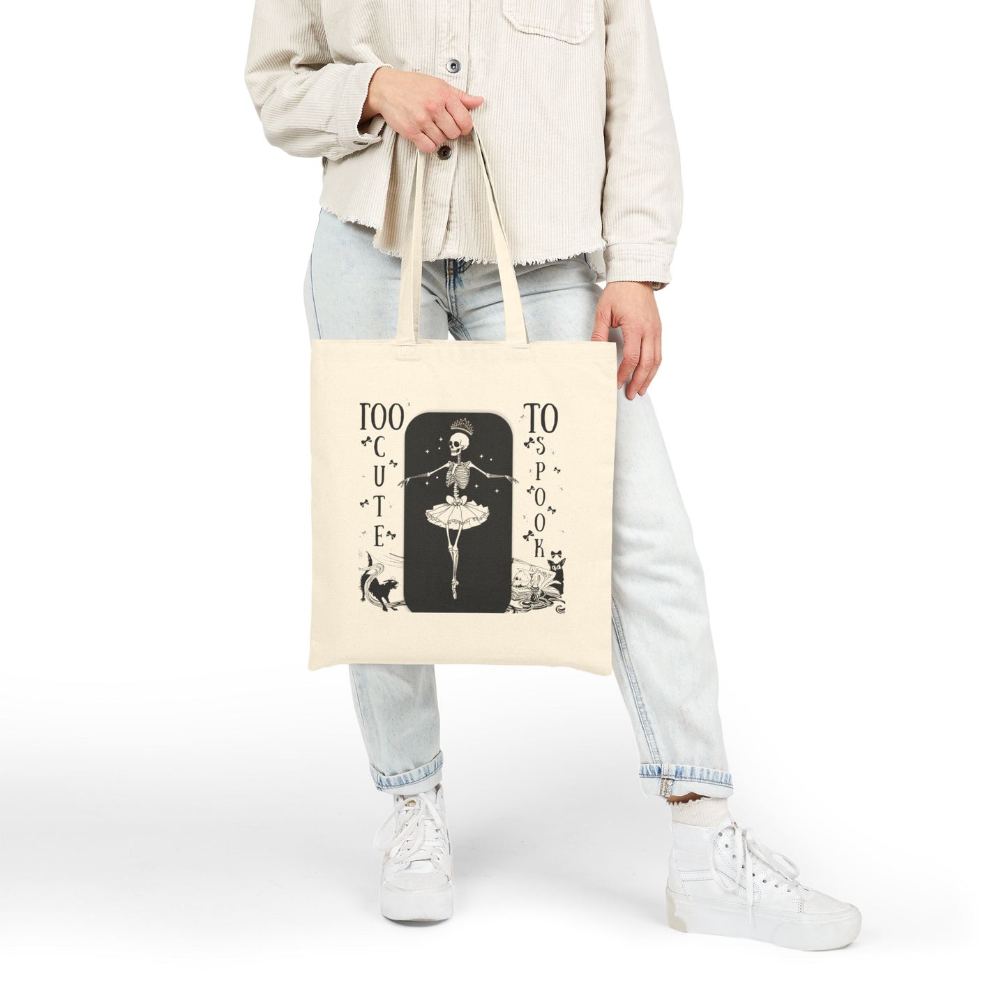 Spooky Ballet Skeleton Tote Bag