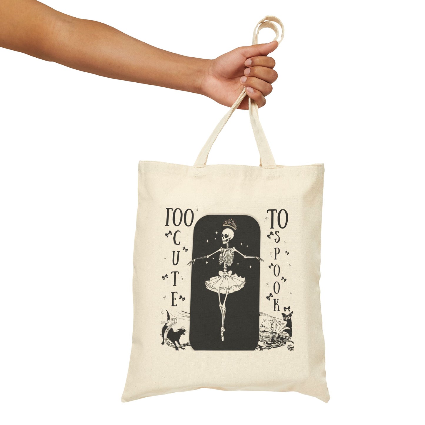 Spooky Ballet Skeleton Tote Bag