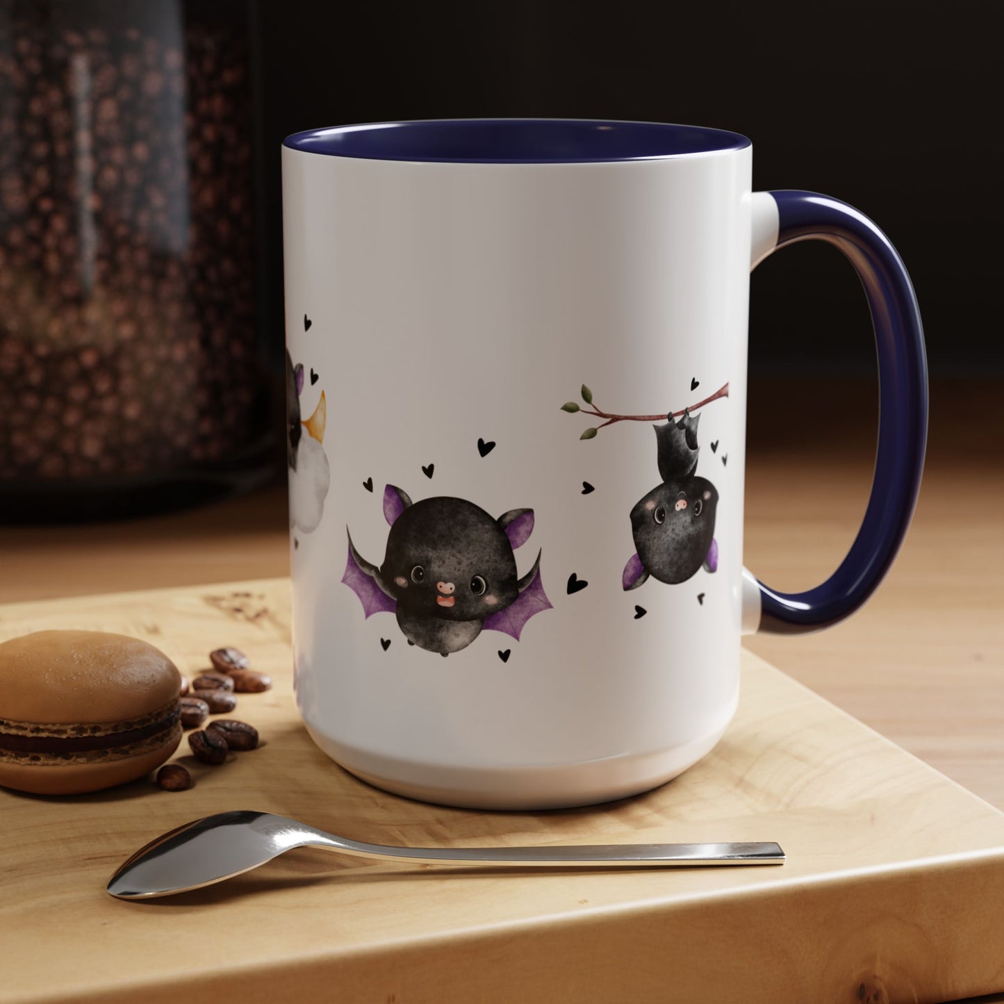 Mug Whimsical Bat with Hearts Halloween Animal Lover Gift