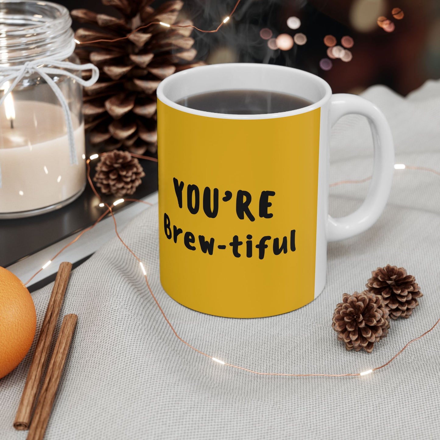 Bright & Cheerful Ceramic Mug - You're Beautiful! Perfect for Coffee Lovers, Gift for Her, Inspirational Presents, Everyday Use, Home [...]