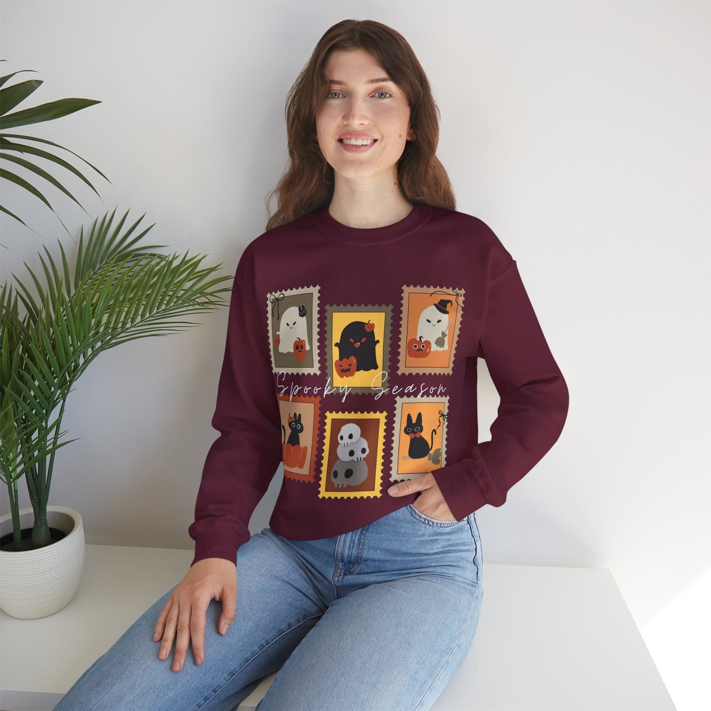 Spooky Fall Crewneck Sweatshirt| Halloween Vibes Unisex Sweatshirt