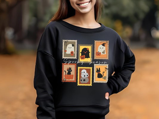Spooky Fall Crewneck Sweatshirt| Halloween Vibes Unisex Sweatshirt