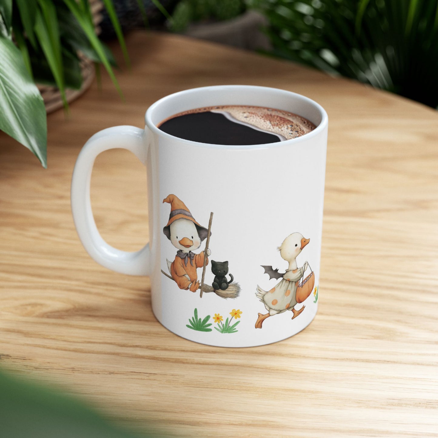 Mug Halloween Duck Trick or Treat Cute Ceramic Cup Autumn Seasonal Gift