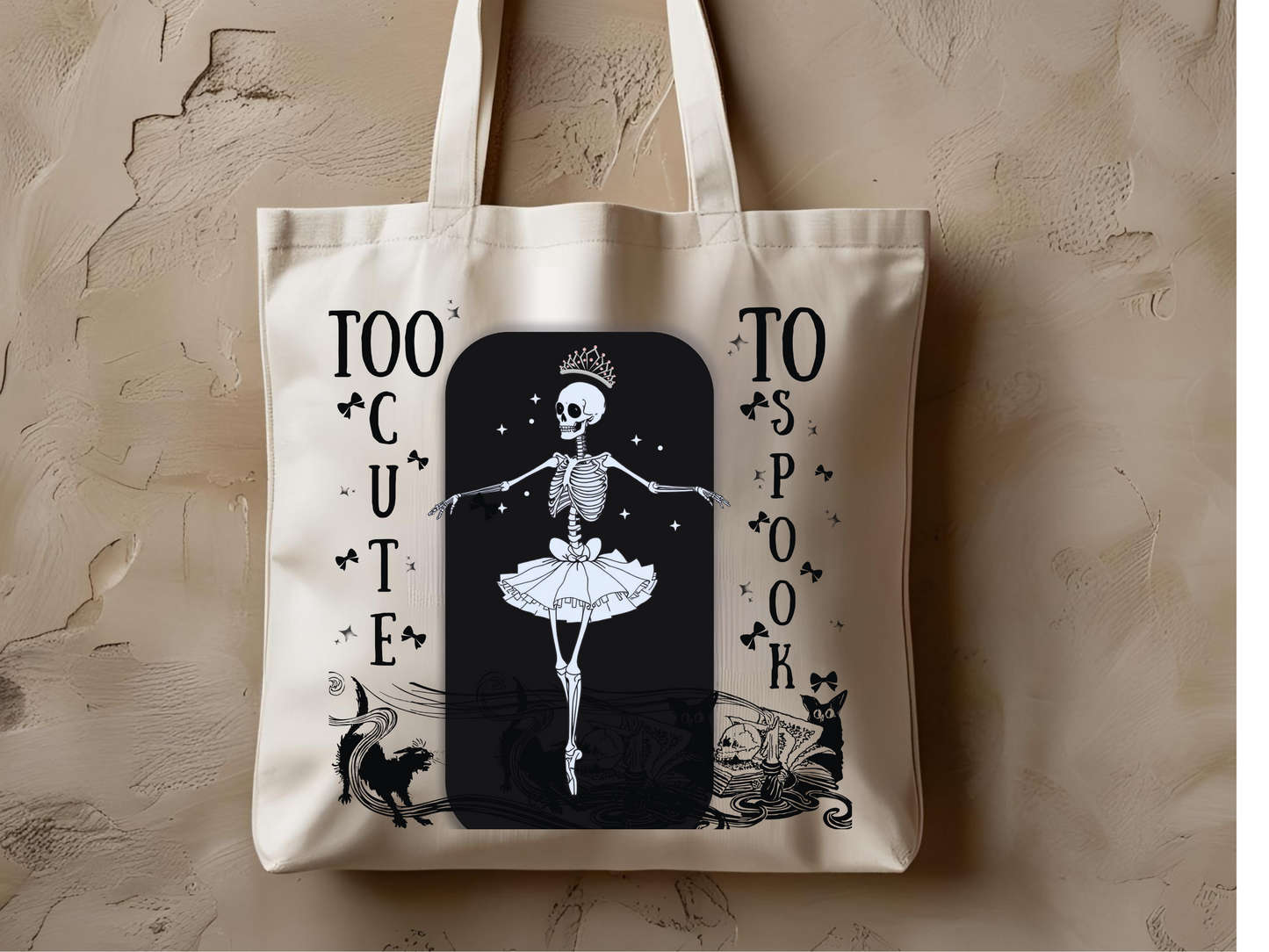 Spooky Ballet Skeleton Tote Bag